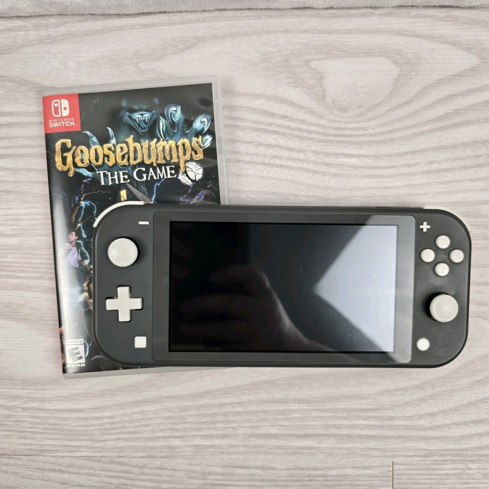 Nintendo Switch Lite Bundle Black Goosebumps Game WORKS!